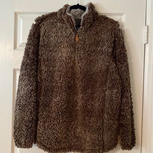 Simply Southern 1/4 zip Sherpa pullover brown size medium